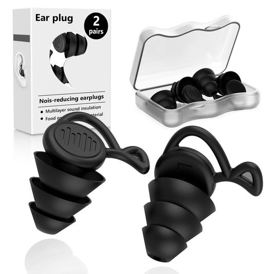Swim Ear Plugs – Secure Fit Silicone Swimming Earplugs (2 Pair Set)