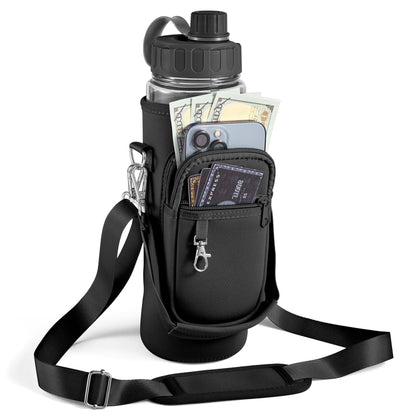 Hydration Carry Sling - Adjustable Water Bottle Holder with Storage Pocket