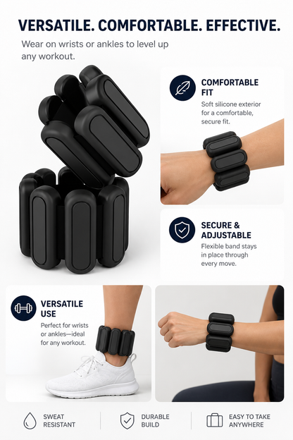 Adjustable Wrist & Ankle Weights - Black