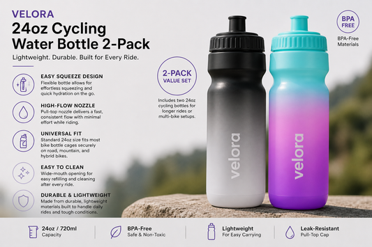 FlowRide 24oz Cycling Water Bottle (2-Pack)