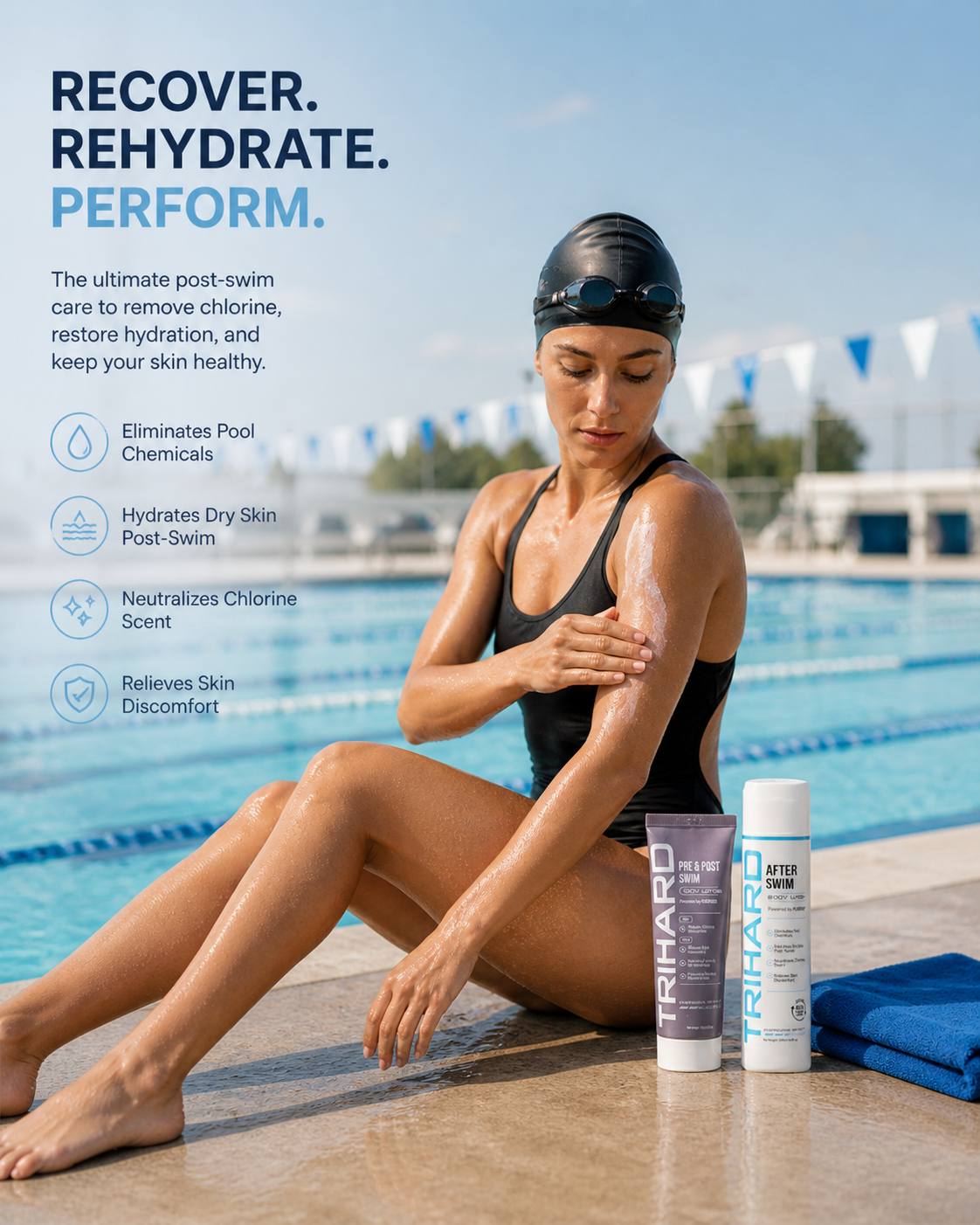 TRIHARD Swim Recovery Kit – Chlorine Defense Body Wash & Hydration Lotion